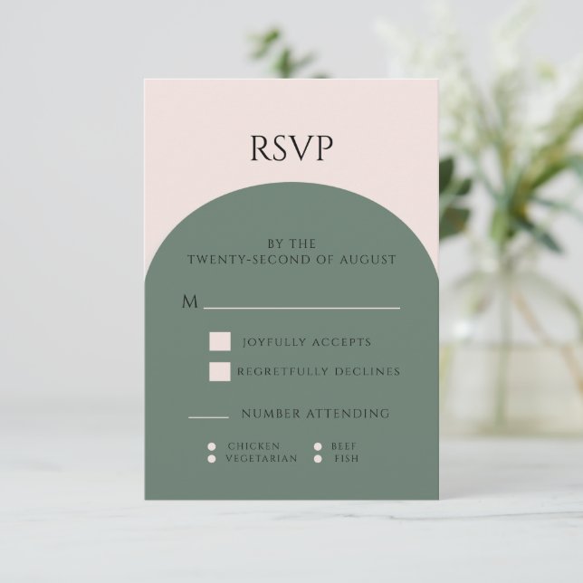 CARTÃO RSVP DE CASAMENTO DE TEORES TERRESTRES (Em pé/Frente)