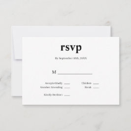 Cartão RSVP de Casamento de Tipo Moderno