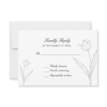 Cartão RSVP de Casamento de Tulip Minimalista Pret