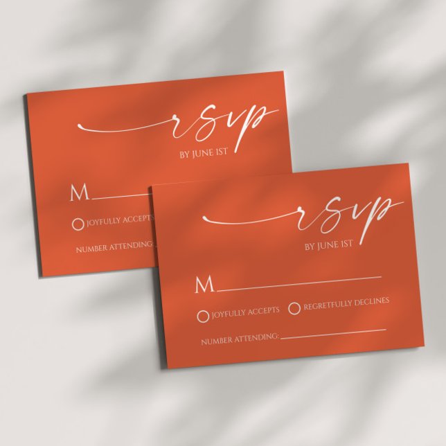 Cartão RSVP de Casamento de Verona Sunset Minimali (Criador carregado)