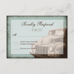 Cartão RSVP de Casamento de Vintage no País Rust