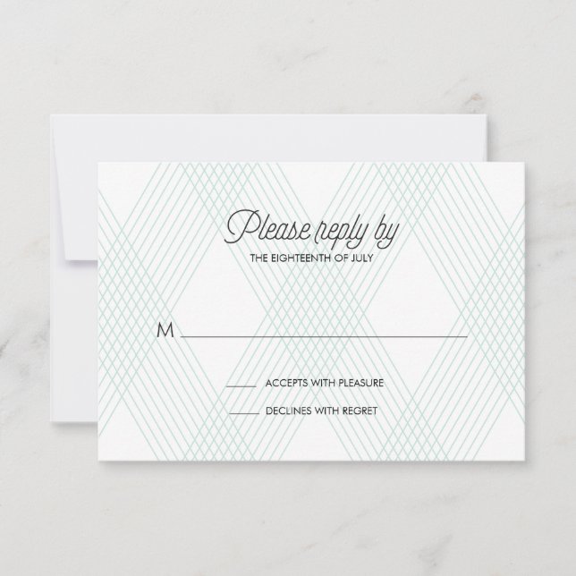 Cartão RSVP de Casamento de xadrez (Frente)