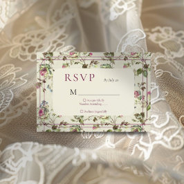 cartão rsvp de casamento do jardim de rosa vintage