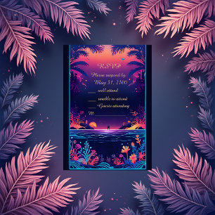 cartão rsvp de casamento do vibe da costa azul