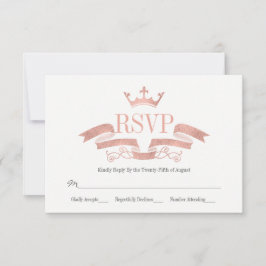 Cartão RSVP de Casamento Dourado Clássico de Crest