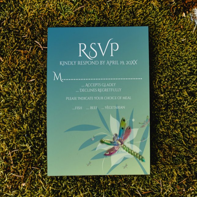 Cartão RSVP de Casamento Dragonfly (Resting Dragonfly Wedding RSVP Card)