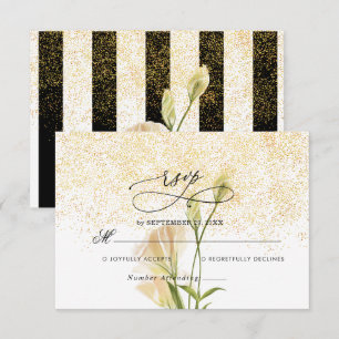 Cartão RSVP de Casamento Elegante