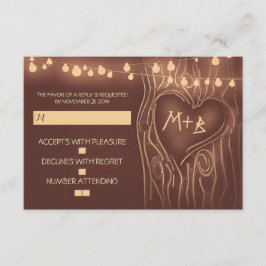 Cartão RSVP de casamento elegante da árvore festiv