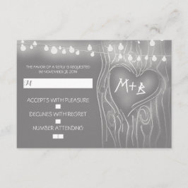 Cartão RSVP de casamento elegante da árvore festiv