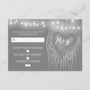 Cartão RSVP de casamento elegante da árvore festiv