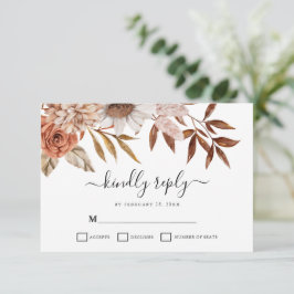 Cartão RSVP de Casamento Elegante de Autumn Fall B