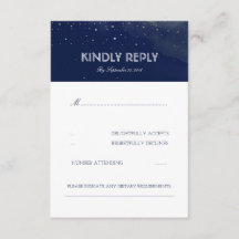 Cartão RSVP de Casamento Elegante de Estrelas da N