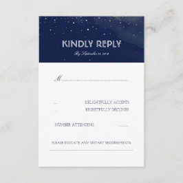 Cartão RSVP de Casamento Elegante de Estrelas da N