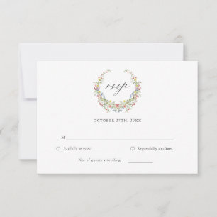 Cartão RSVP de Casamento Elegante de Jardim Floral