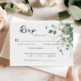 Cartão RSVP de Casamento Elegante e rosa