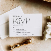 Cartão RSVP de Casamento Elegante mínimo