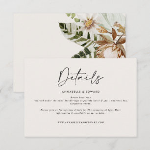 Cartão RSVP de casamento elegante tropical moderno