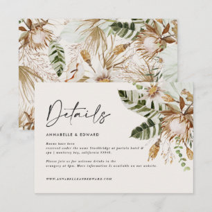 Cartão RSVP de casamento elegante tropical moderno