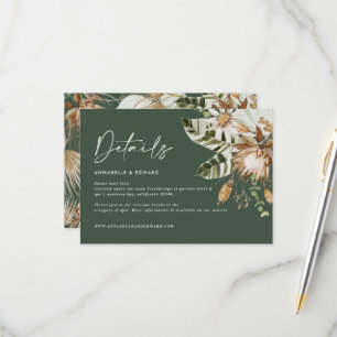 Cartão RSVP de casamento elegante tropical moderno