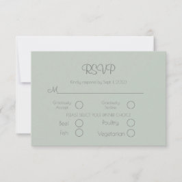 Cartão RSVP de Casamento Elegante Verde Sage