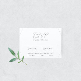 Cartão RSVP de Casamento Eucalyptus Azul