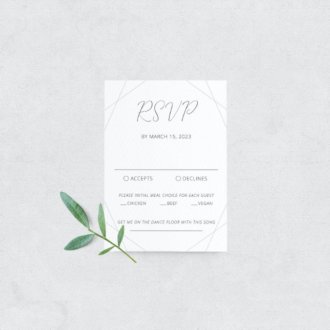 Cartão RSVP de Casamento Eucalyptus Azul (Criador carregado)