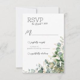 Cartão RSVP de Casamento Eucalyptus Elegante