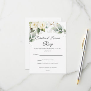 Cartão RSVP de Casamento Eucalyptus Greenery
