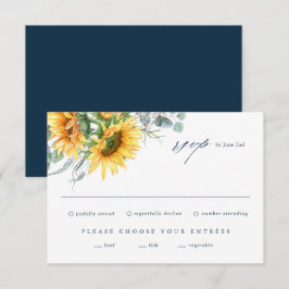 Cartão RSVP de Casamento Eucalyptus Sunflower Eleg