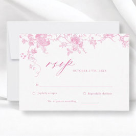 Cartão RSVP de Casamento Floral Clássico Vitoriano