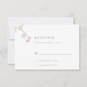 Cartão RSVP de Casamento Floral de Blush Delicado