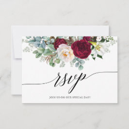 Cartão RSVP de Casamento Floral de Calliografia Bu