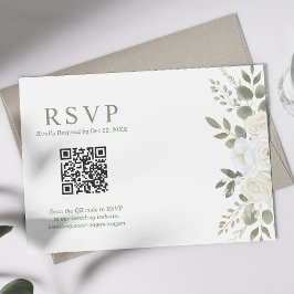 Cartão RSVP de Casamento Floral de Casamento de Iv