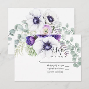 Cartão RSVP de Casamento Floral de Casamento Flor