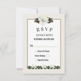 Cartão RSVP de Casamento Floral de Magnolia Greene