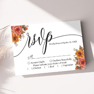 Cartão RSVP de Casamento Floral de outono de Borgo