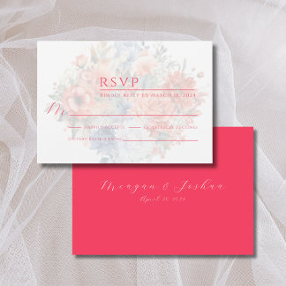 Cartão RSVP de Casamento Floral de primavera Flora