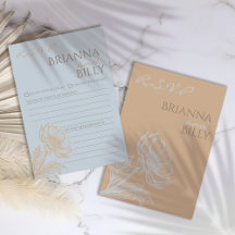 Cartão RSVP de Casamento Floral Minimalista