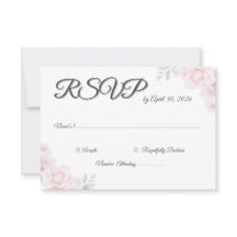Cartão RSVP de Casamento Floral Romântico