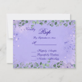 Cartão RSVP de Casamento Floral Romântico Roxântic
