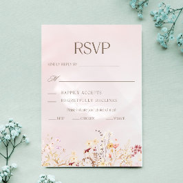 Cartão RSVP de Casamento Floral Rustic Boho