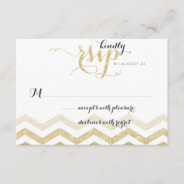 Cartão RSVP de Casamento Glitter Glamor Chevron Do