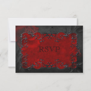 Cartão RSVP de Casamento Gótico Elegante de hallow