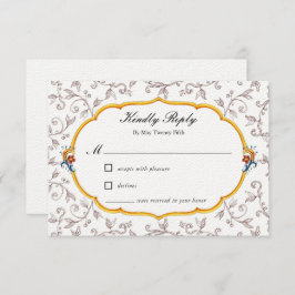 Cartão RSVP de Casamento Italiano Elegante