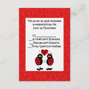 Cartão RSVP de Casamento Ladybug Whimsical