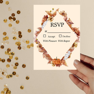 Cartão RSVP de Casamento Laranja BHO Laranja de Qu