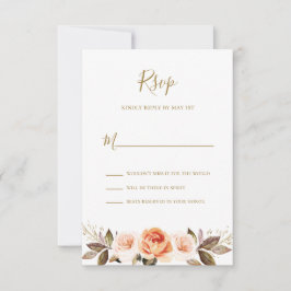 Cartão RSVP de Casamento Laranja Burnt Burnt Boho