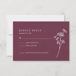 Cartão RSVP de Casamento Laranja Queimado