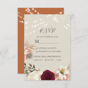 Cartão RSVP de Casamento Laranja Russo