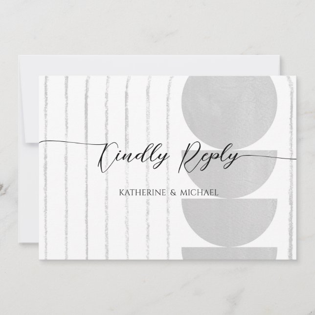 Cartão RSVP de casamento minimalista (Frente)